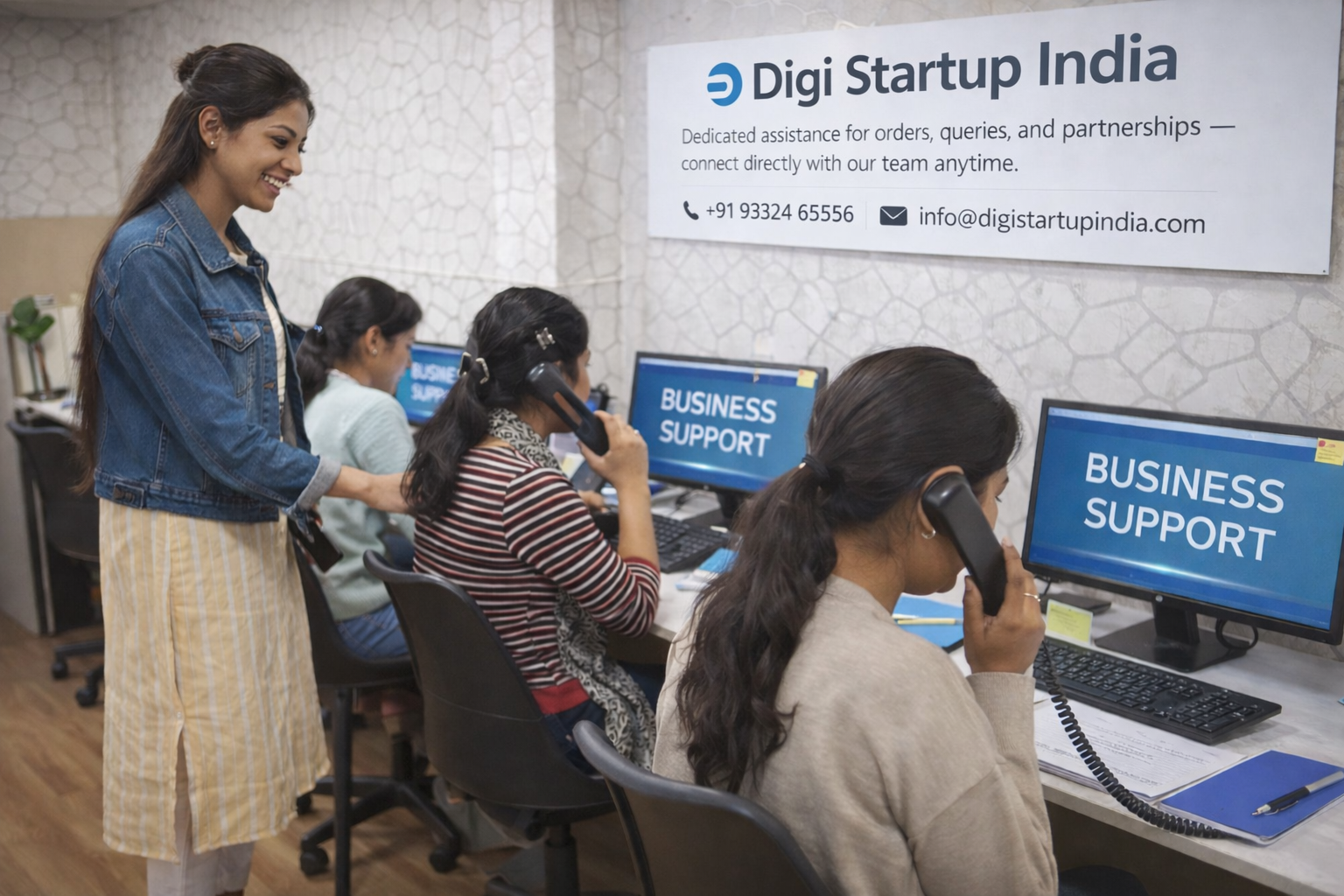 Agency consultant standing confidently